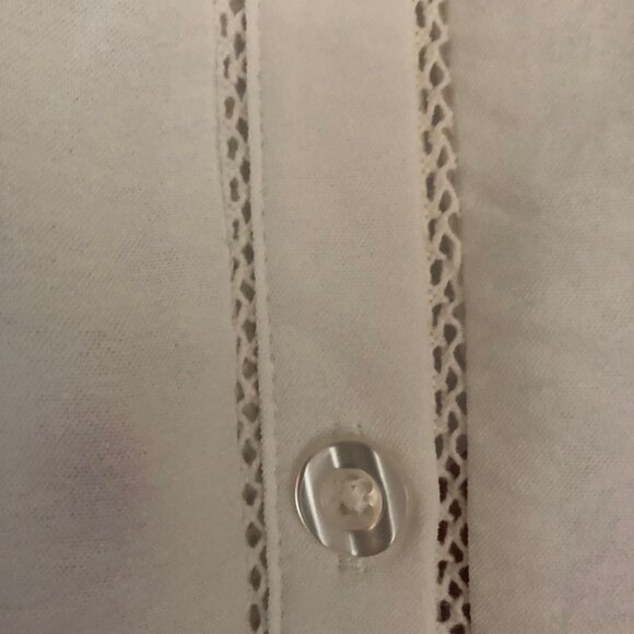 Como Blu Crochet Detail Summer Weight blouse - eggshell XL NWT - Picture 3 of 11